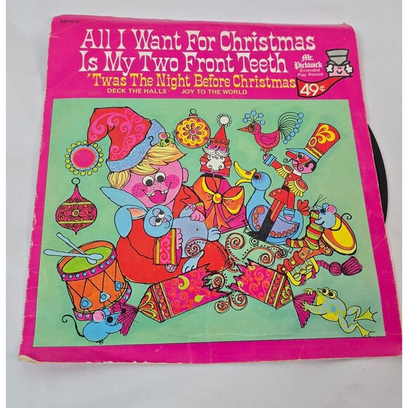 ALL I WANT FOR CHRISTMAS Mr. Pickwick Record Vintage 45RPM EP Record - Picture 2 of 4